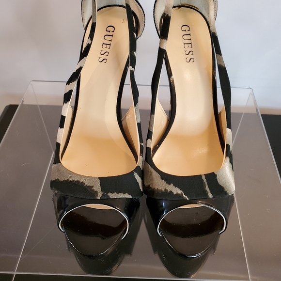 Guess Womens Slingback Peep Toe Pumps - Picture 1 of 3